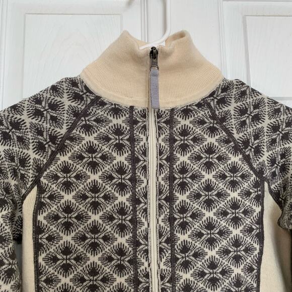 Athleta wool blend Nordic style high neck zip up - Picture 2 of 7